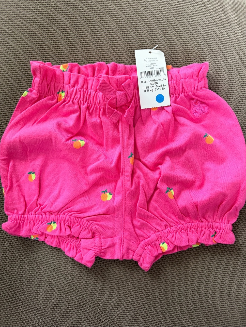 GAP Bright Pink Peach-Print Bubble Shorts